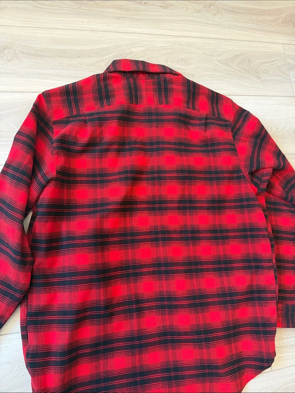 adidas Red and Black Plaid Button-Down Shirt